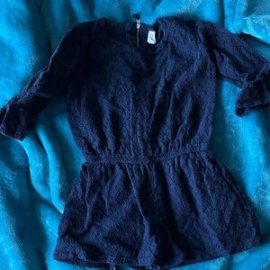 GAP Navy Blue eyelet romper size small
